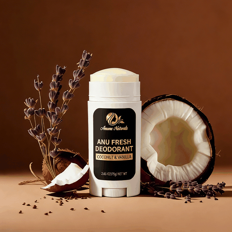 Anu Fresh Deodorant natural deodorant with probiotics coconut oil and shea butter in eco-friendly packaging