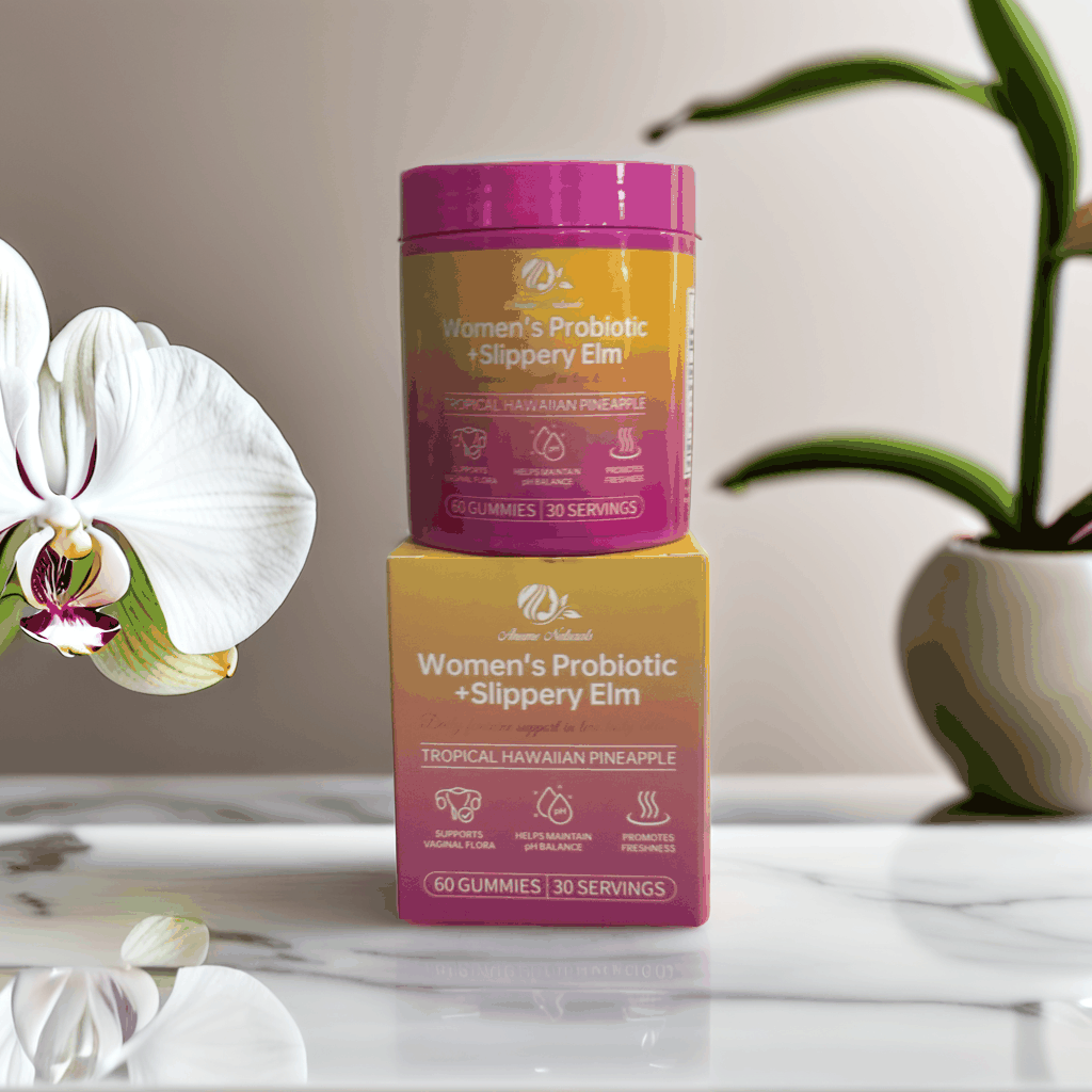 Anume Naturals Women’s Probiotic Slippery Elm Gummies supporting feminine health and daily comfort