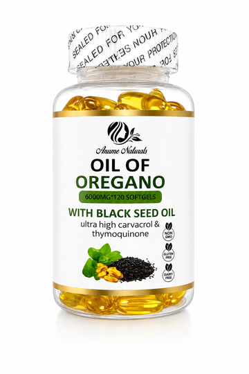 Anume Naturals Oil of Oregano with Black Seed Oil 6000mg | 120 Softgels