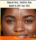 Anume Naturals Kojic Acid and Turmeric cleansing pads before and after showing reduced pores and radiant, smooth skin glow