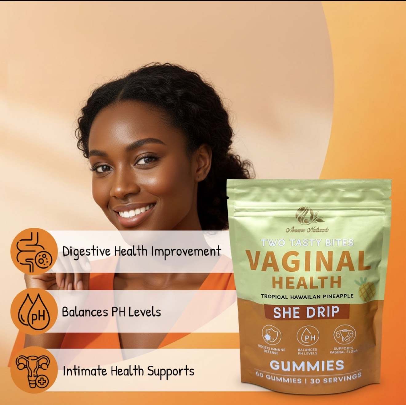 She Drip vaginal health gummies for moisture pH balance and feminine wellness