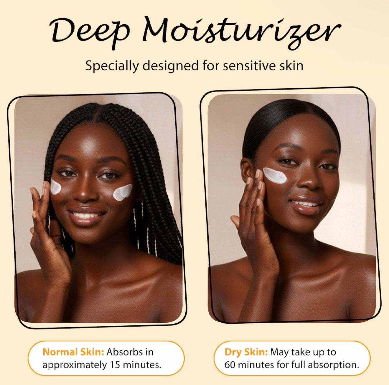 Unscented Beef Tallow deep moisturizer for sensitive skin, suits normal and dry skin absorption times