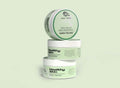 Stack of 100% Natural Neem Body Butter containers for soothing and hydrating sensitive skin