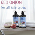Anume Naturals Red Onion shampoo and conditioner set for all hair types with natural ingredients