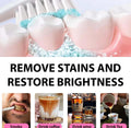 Natural teeth whitening powder removing stains from teeth caused by smoke, coffee, wine, and tea for a brighter smile