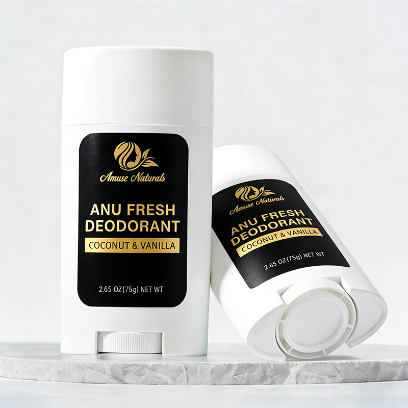 Anu Fresh Deodorant by Anume Naturals with probiotics, coconut oil, and shea butter for natural odor protection and sensitive skin care